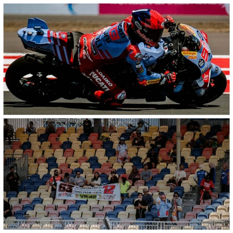 Foto Momen Antusiasme Fans Marquez di Bangku Penonton saat Free Traning pada Jum'ad di Sirkuit Mandalika (Sumber: Dok. Kemenparekraf) Foto Momen Antusiasme Fans Marquez di Bangku Penonton saat Free Traning pada Jum'ad di Sirkuit Mandalika (Sumber: Dok. Kemenparekraf)